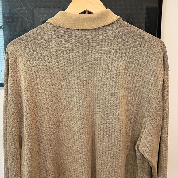 Claiborne - LS Micro Herringbone Polo - Bronze - Picture 6 of 7